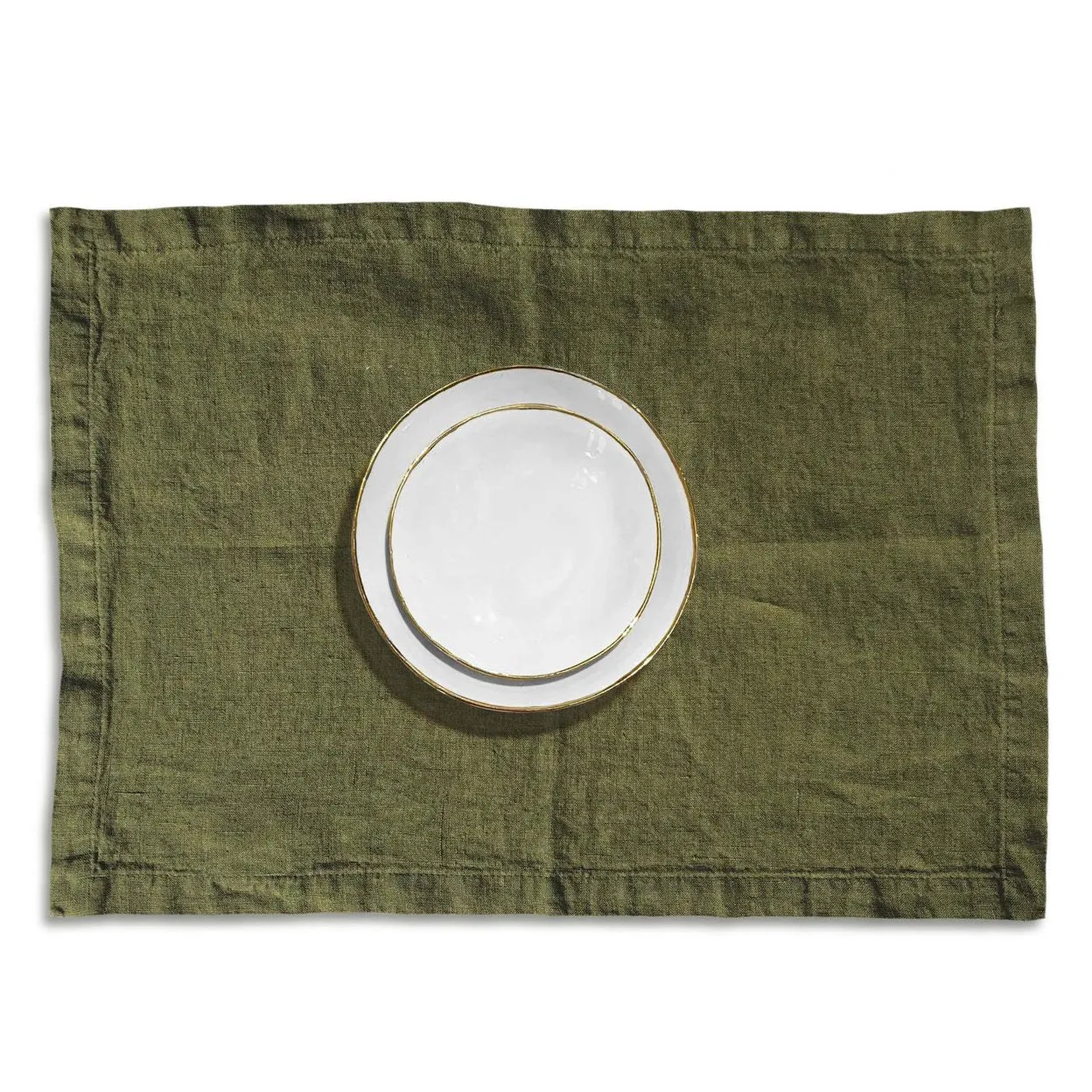 Dark Green Linen Placemat