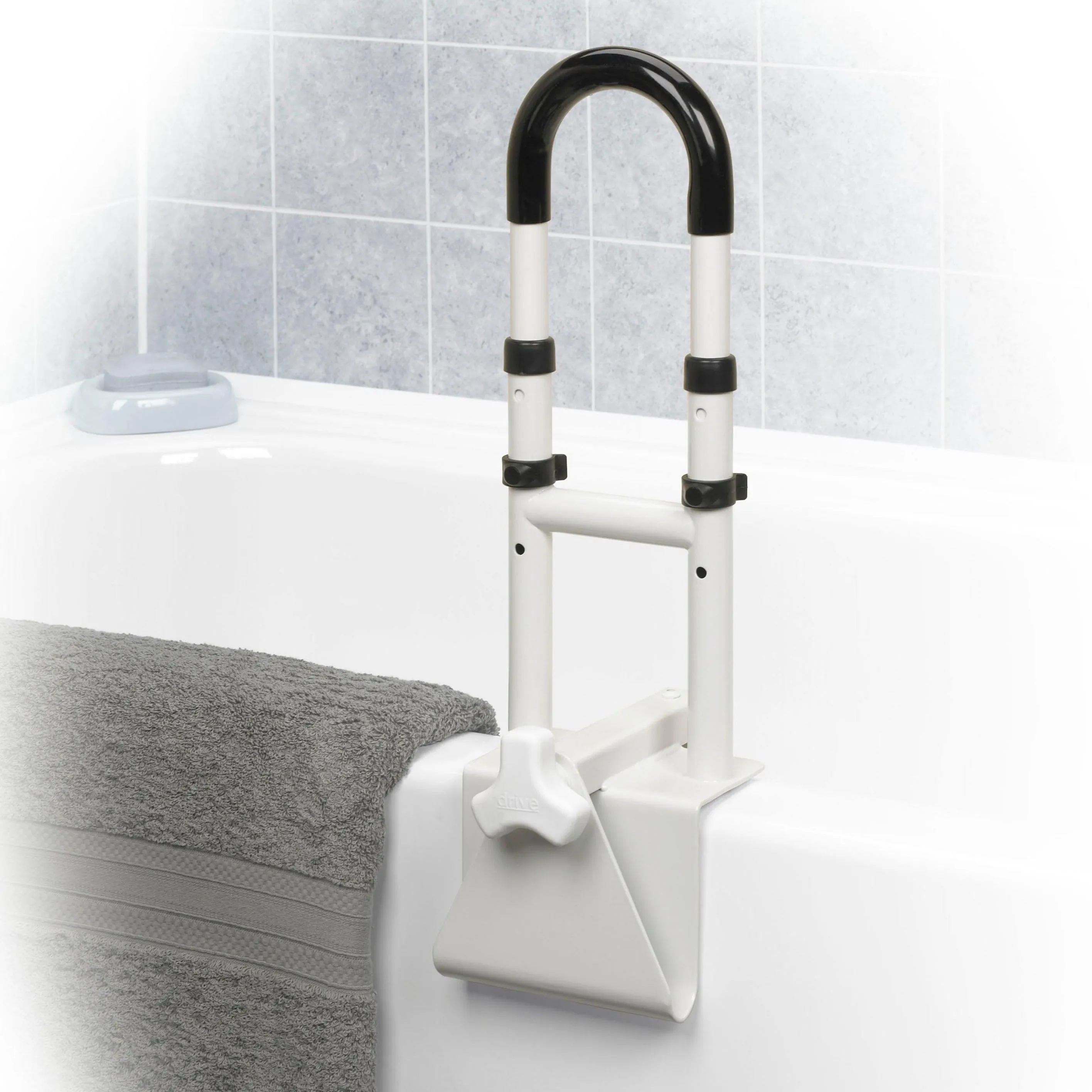 Drive Medical Adjustable Height Bathtub Grab Bar Safety Rail