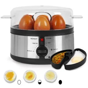 Duronic Electric Egg Boiler EB35 BK Steamer for Eggs, 7 Egg Cooker for Soft, Medium, Hard Boiled Eggs, Electric Egg Poacher Machine With Alarm Timer