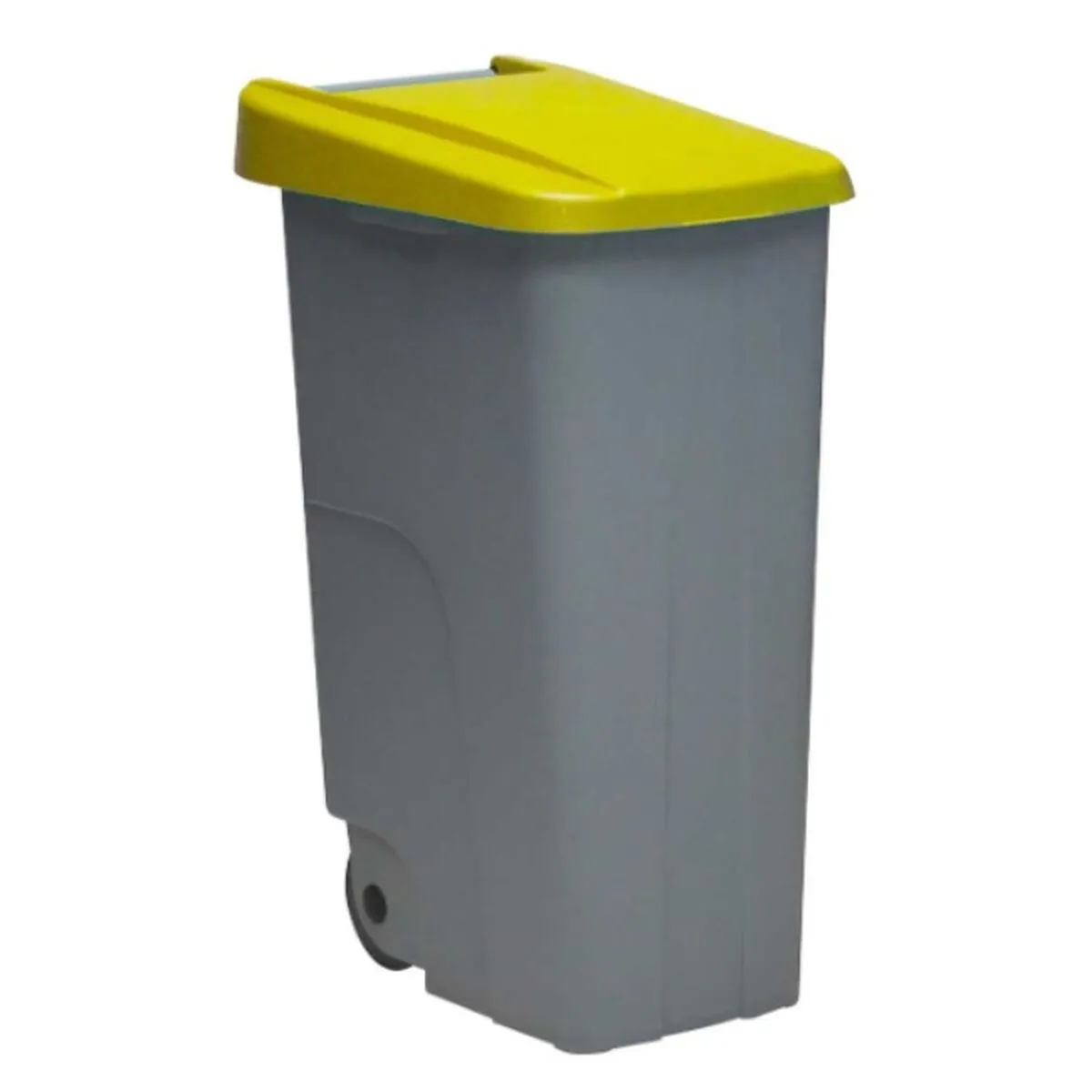 Dustbin with Wheels Denox 85 L Yellow 58 x 41 x 76 cm