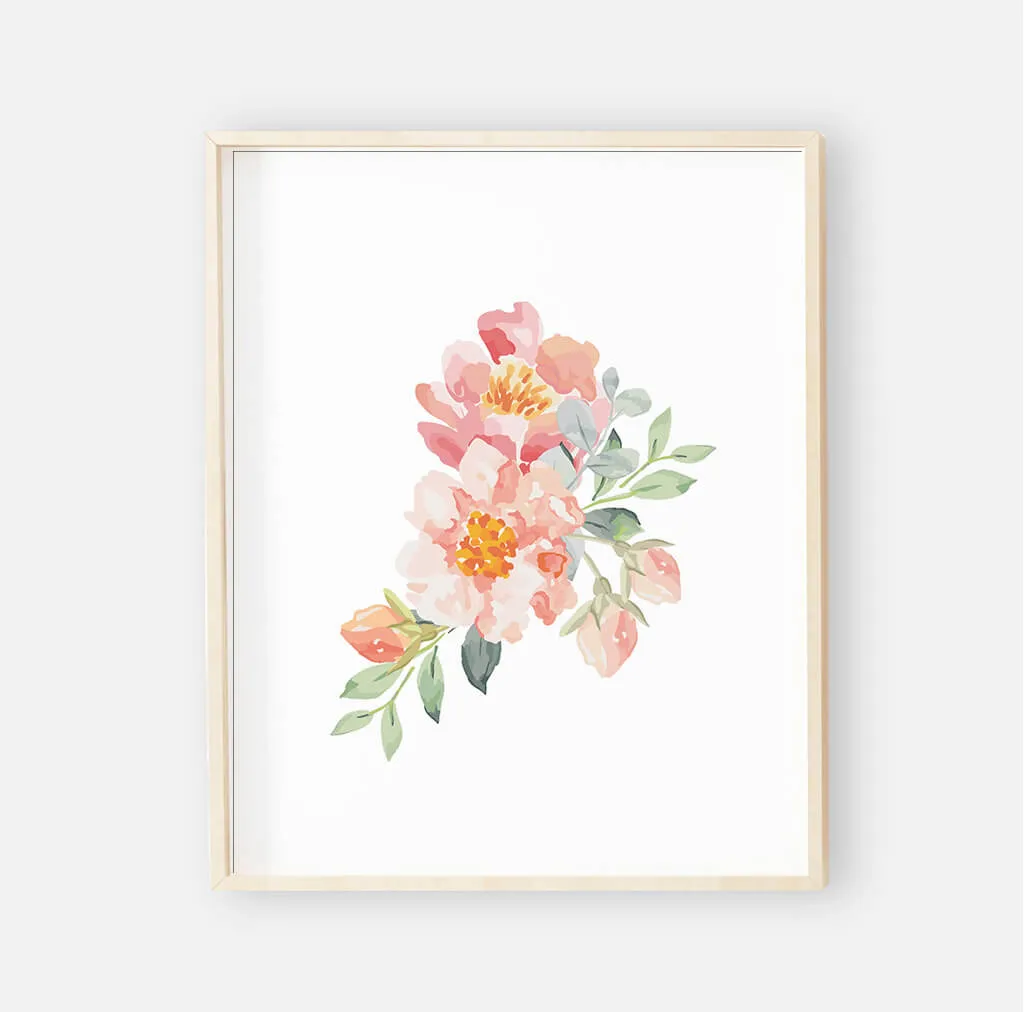 Ella's Dusty Rose Floral Digital Nursery Art Bundle