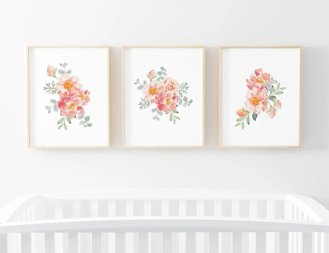 Ella's Dusty Rose Floral Digital Nursery Art Bundle