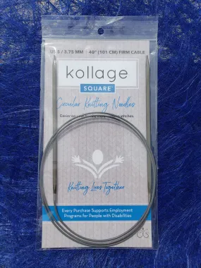 Fixed Circular Kollage Square Knitting Needles - Firm Cable