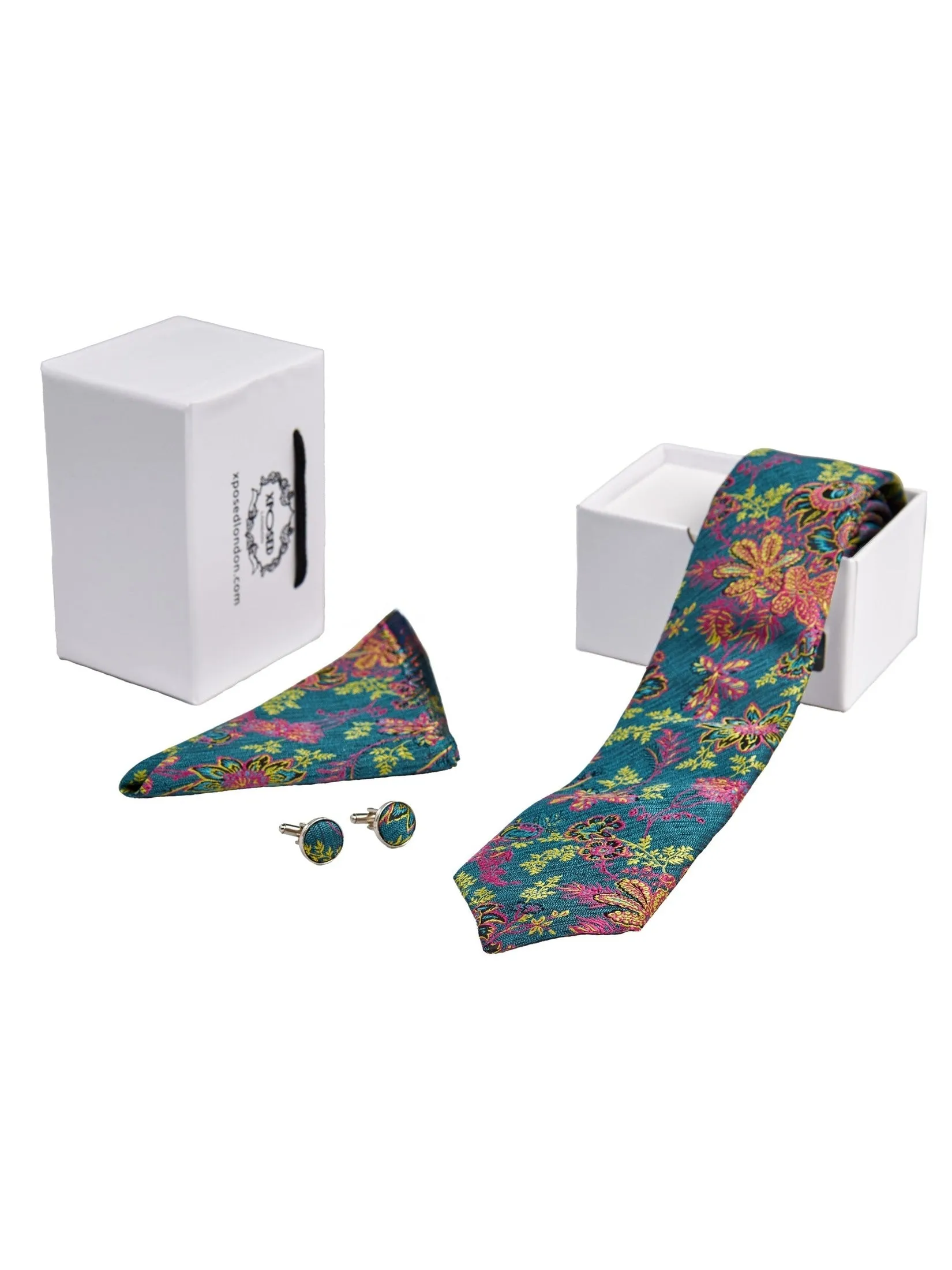 Floral Paisley Print Neck Tie Set