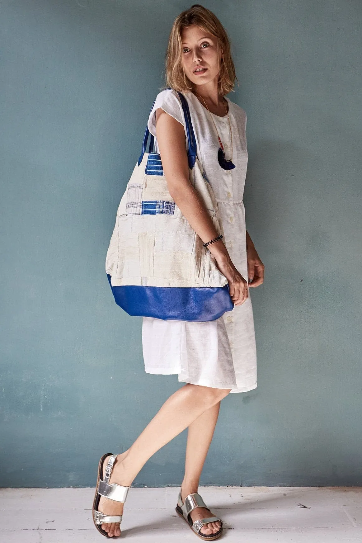 Indigo Patchwork Bag Hemp Dual