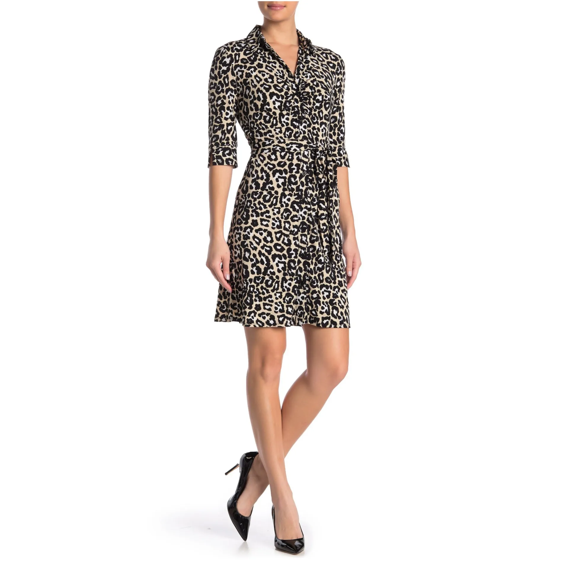 LAUNDRY BY SHELLI SEGAL Leopard Shirtdress