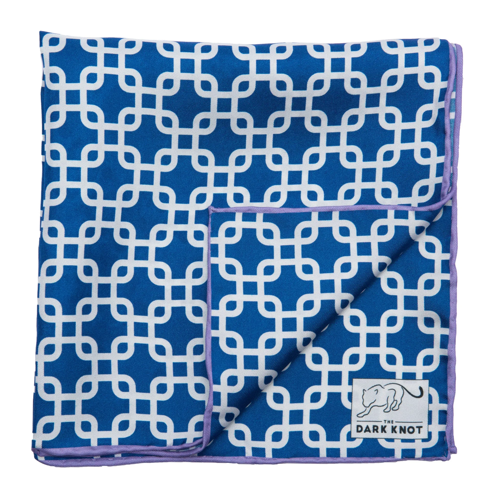 Lexington Abstract Silk Pocket Square, Blue / White