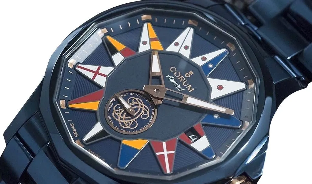 Limited Edition Corum Admiral Legend x The Cabinet of Curiosities of Thomas Erber for the Hotel de Crillon Automatic Blue PVD Blue Dial Date Mens Watch 395.104.98/V733 HC50