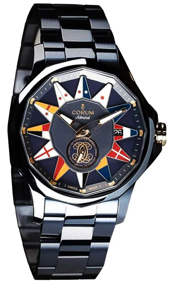 Limited Edition Corum Admiral Legend x The Cabinet of Curiosities of Thomas Erber for the Hotel de Crillon Automatic Blue PVD Blue Dial Date Mens Watch 395.104.98/V733 HC50