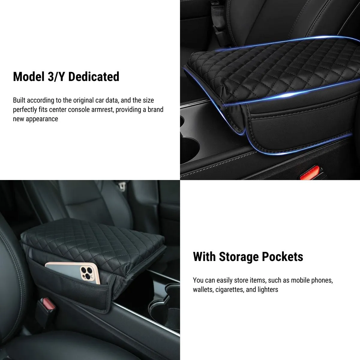 Model 3 / Y Armrest Cover - PU Leather