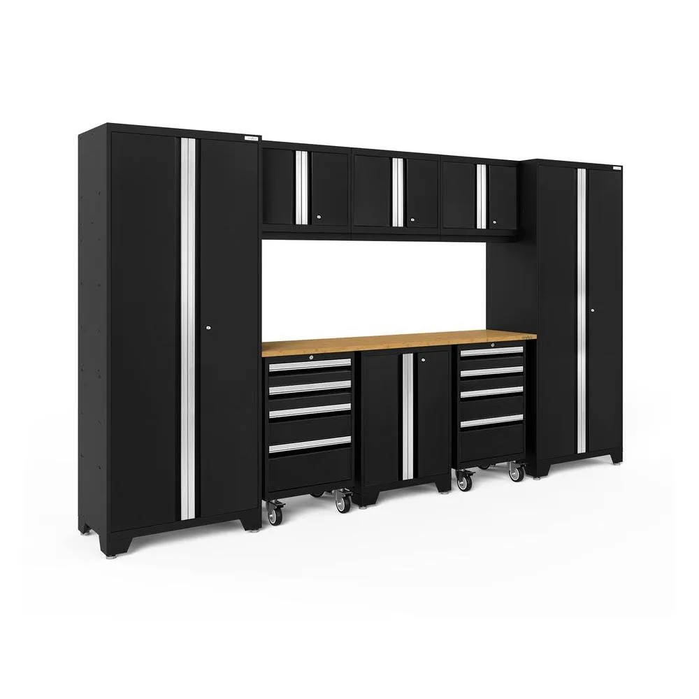 NEWAGE | Bold Series 9 Piece Cabinet Set with 2 Tool, Base, Wall Cabinets and 30 in. Lockers