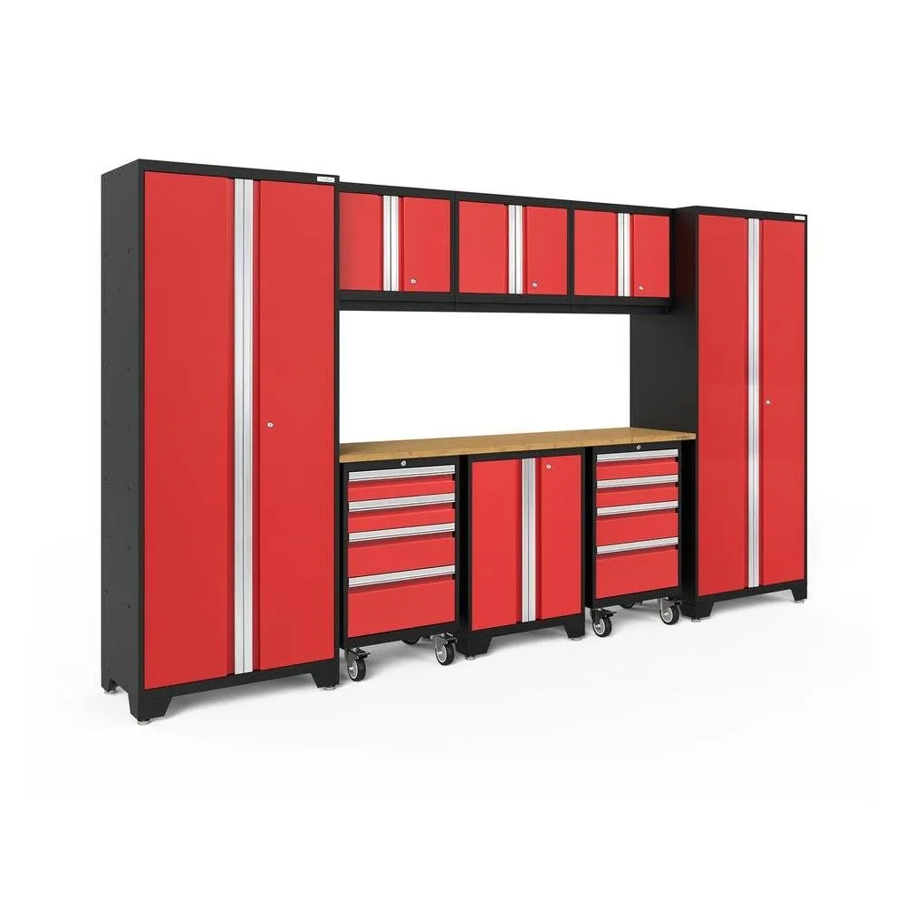 NEWAGE | Bold Series 9 Piece Cabinet Set with 2 Tool, Base, Wall Cabinets and 30 in. Lockers