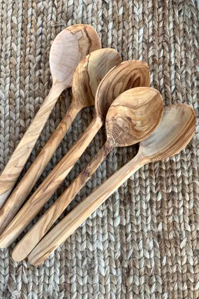 Olive Wood Carved Spoons ⋙ SET of 5