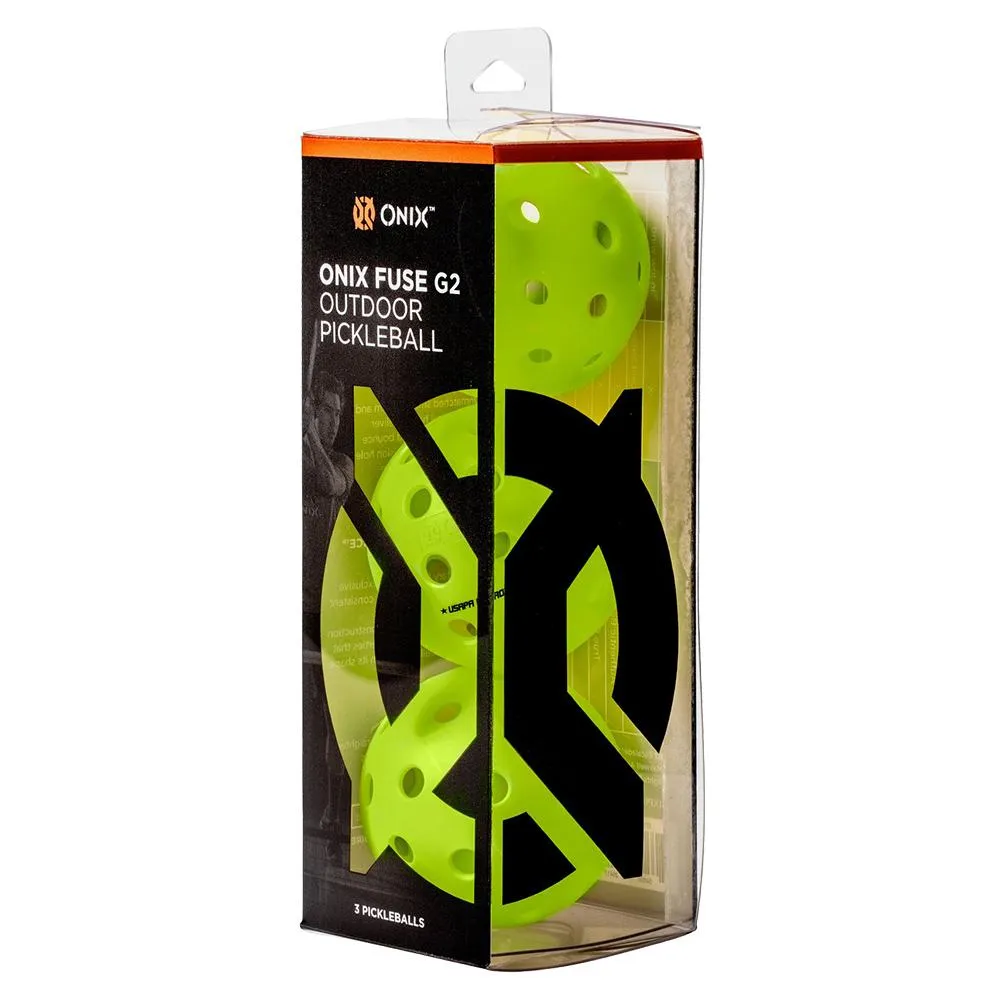 Onix Fuse G2 Outdoor Pickleball Balls 3 Pack Neon Green