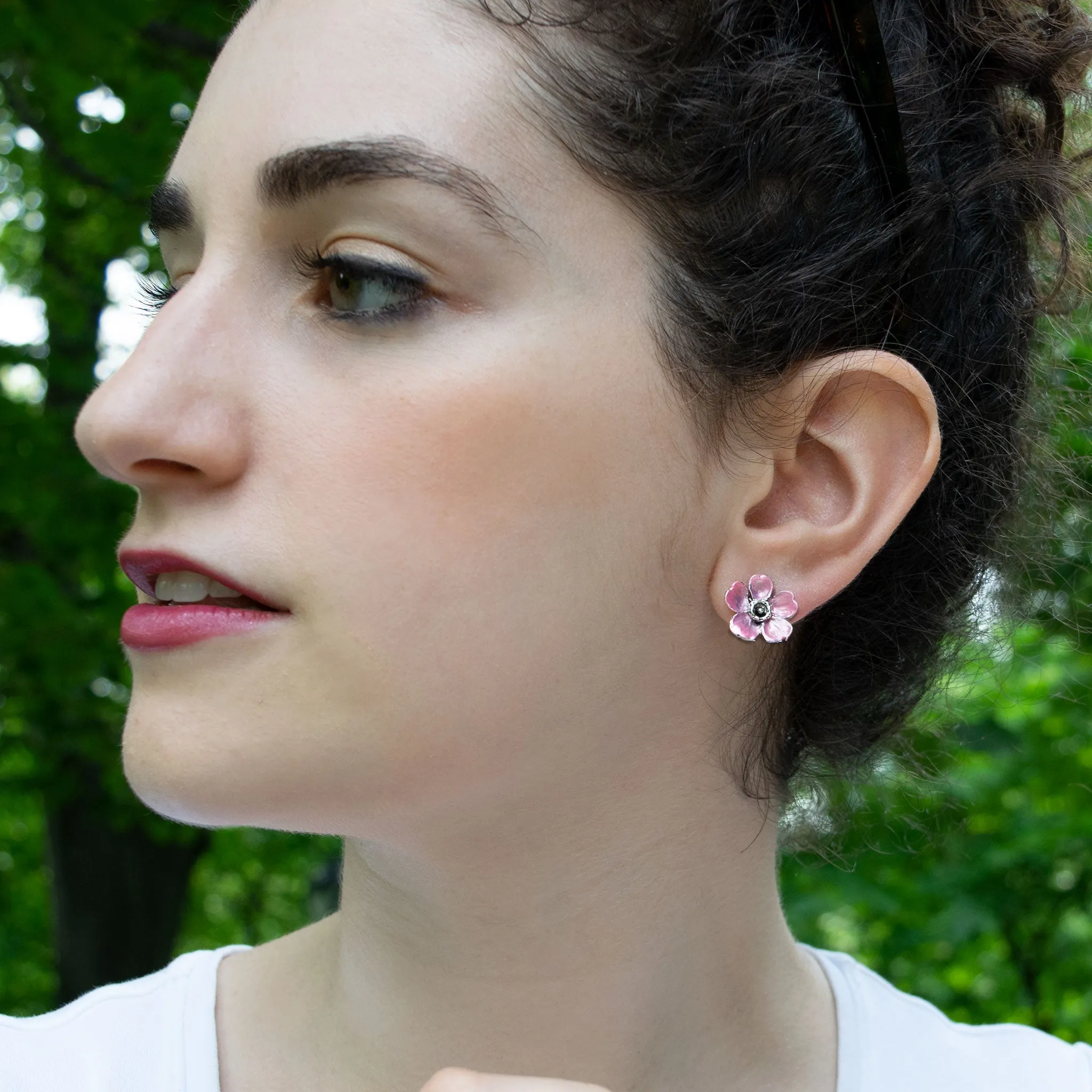 Pink Blossom Post Earrings