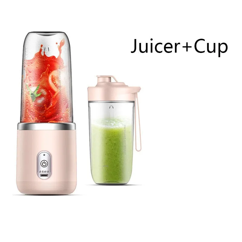 Portable Electric Juicer 6 Blades - Automatic Smoothie Blender