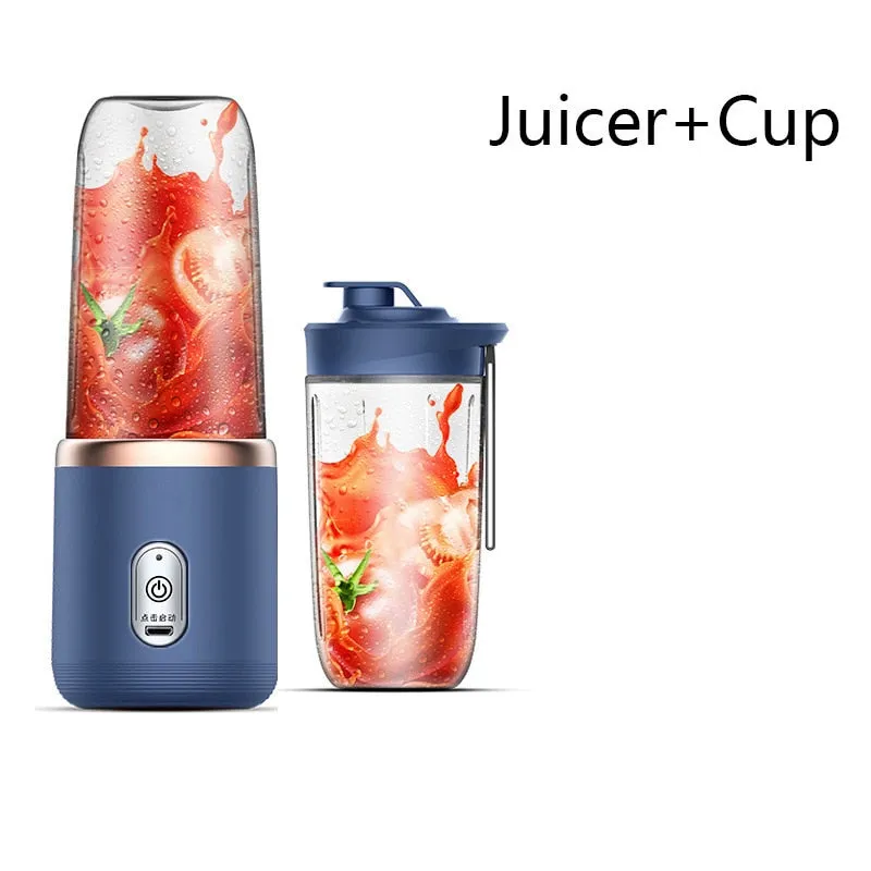 Portable Electric Juicer 6 Blades - Automatic Smoothie Blender