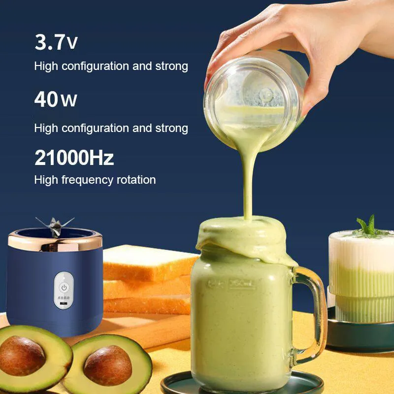 Portable Electric Juicer 6 Blades - Automatic Smoothie Blender