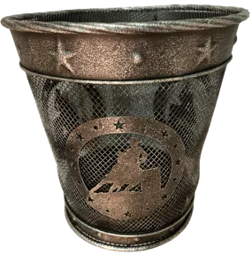 "Barrel Racer" Metal Wastebasket