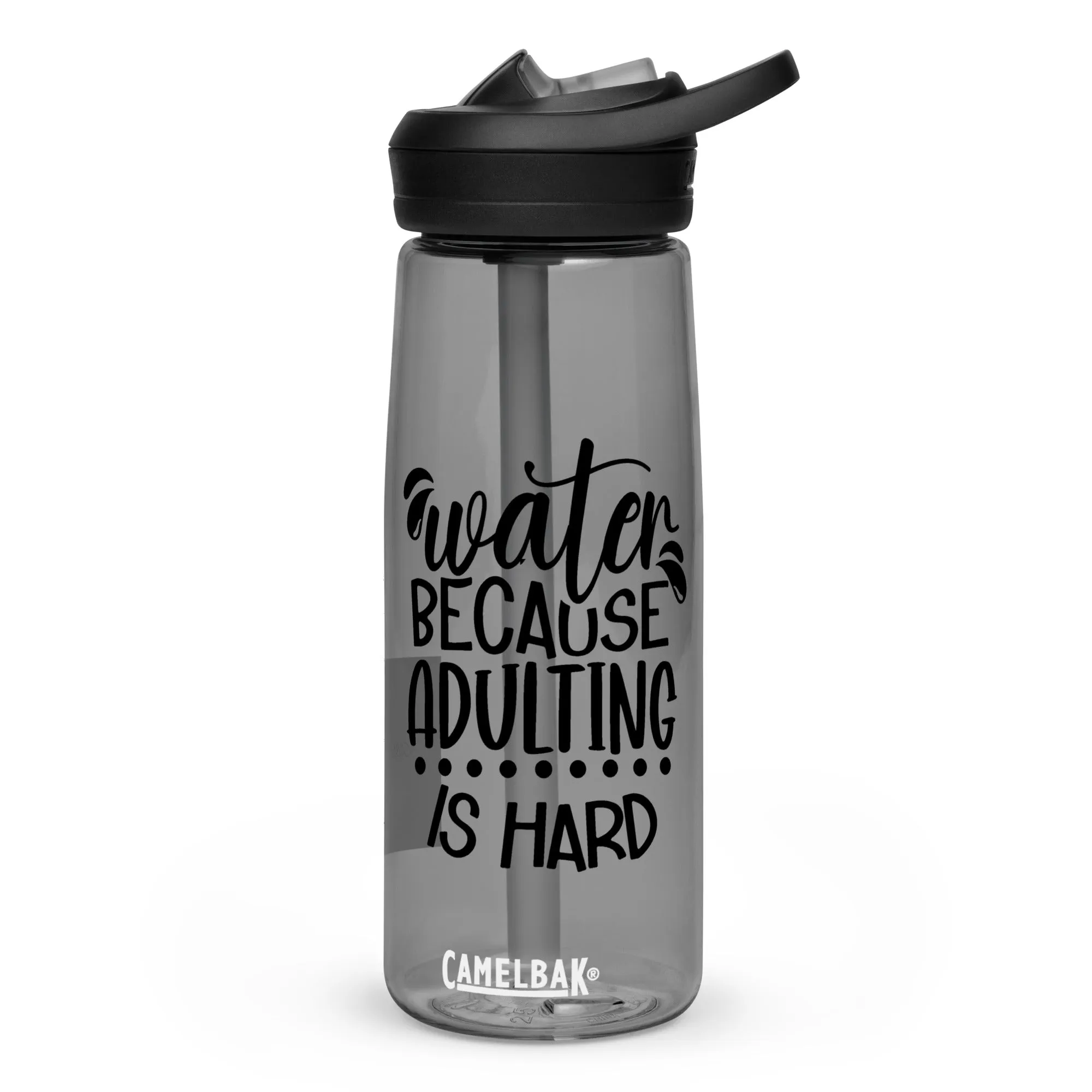 "Water Because Adulting Is Hard" Sports water bottle