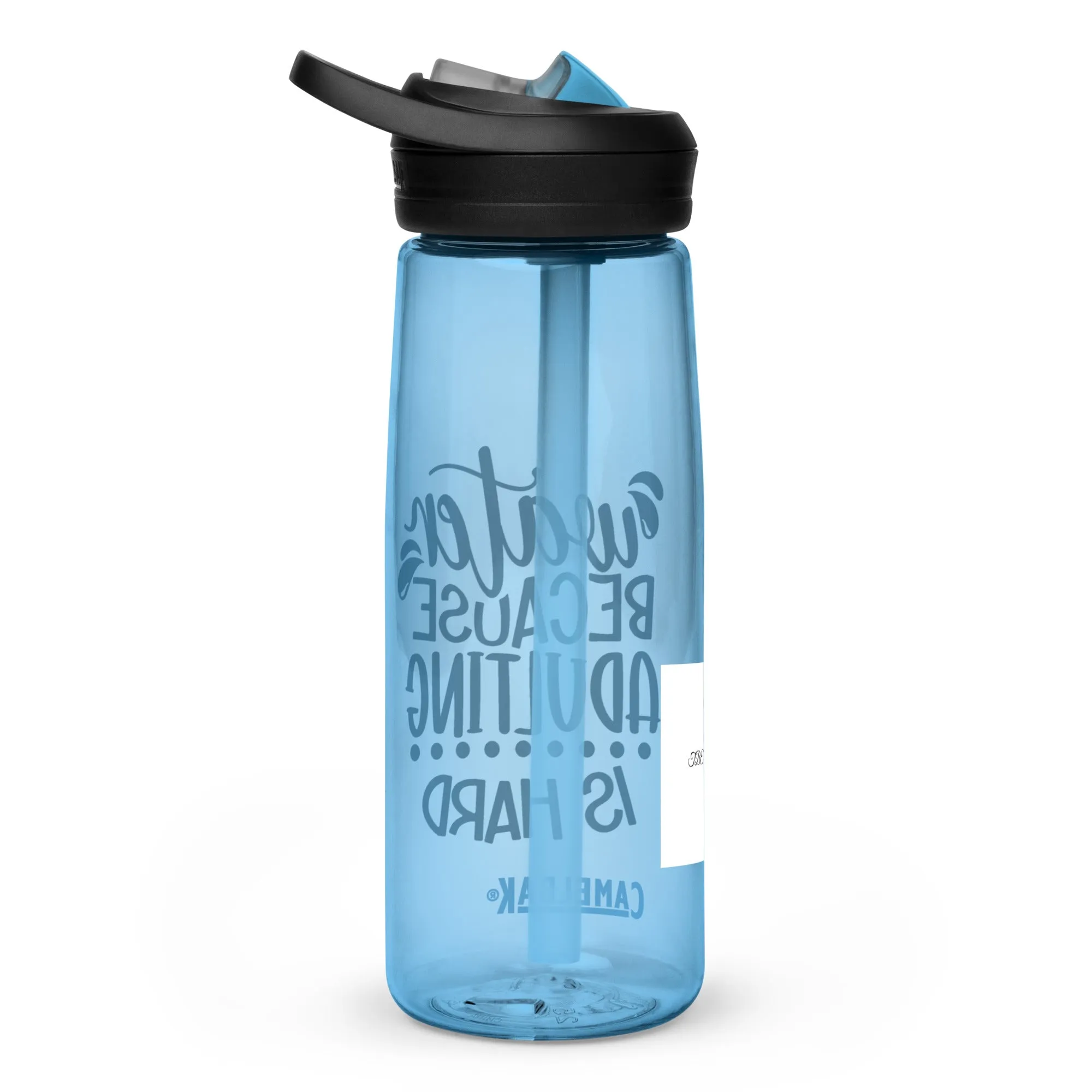 "Water Because Adulting Is Hard" Sports water bottle