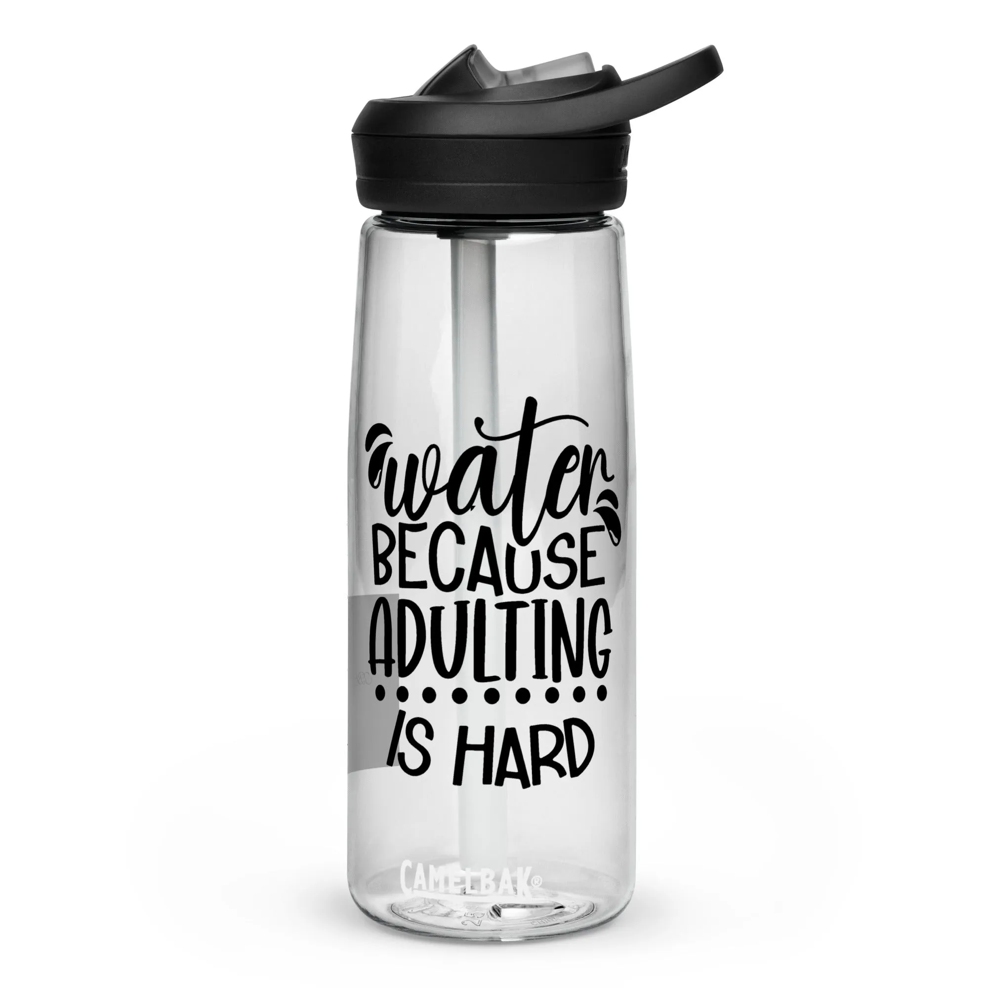 "Water Because Adulting Is Hard" Sports water bottle