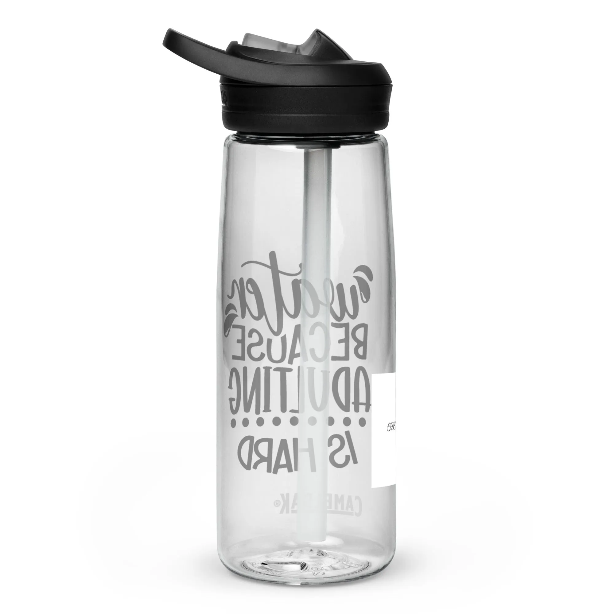 "Water Because Adulting Is Hard" Sports water bottle