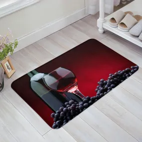 Red Wine Rug Non-slip for Kitchen