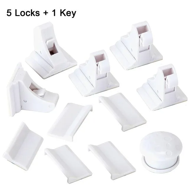 Safety Magnetic Cabinet Locks (4 locks   1 key)