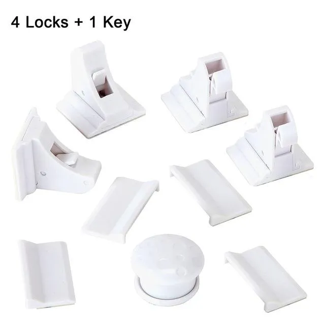 Safety Magnetic Cabinet Locks (4 locks   1 key)