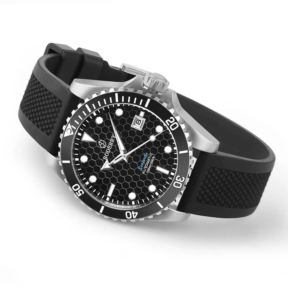 SEATURTLE.OCEAN(TITANIUM) - Automatic Titanium Diver Watch | Black