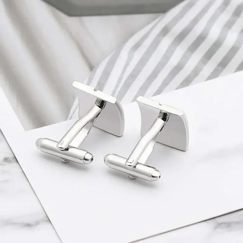 Silver Divided Yellow Gold Square  Cufflinks