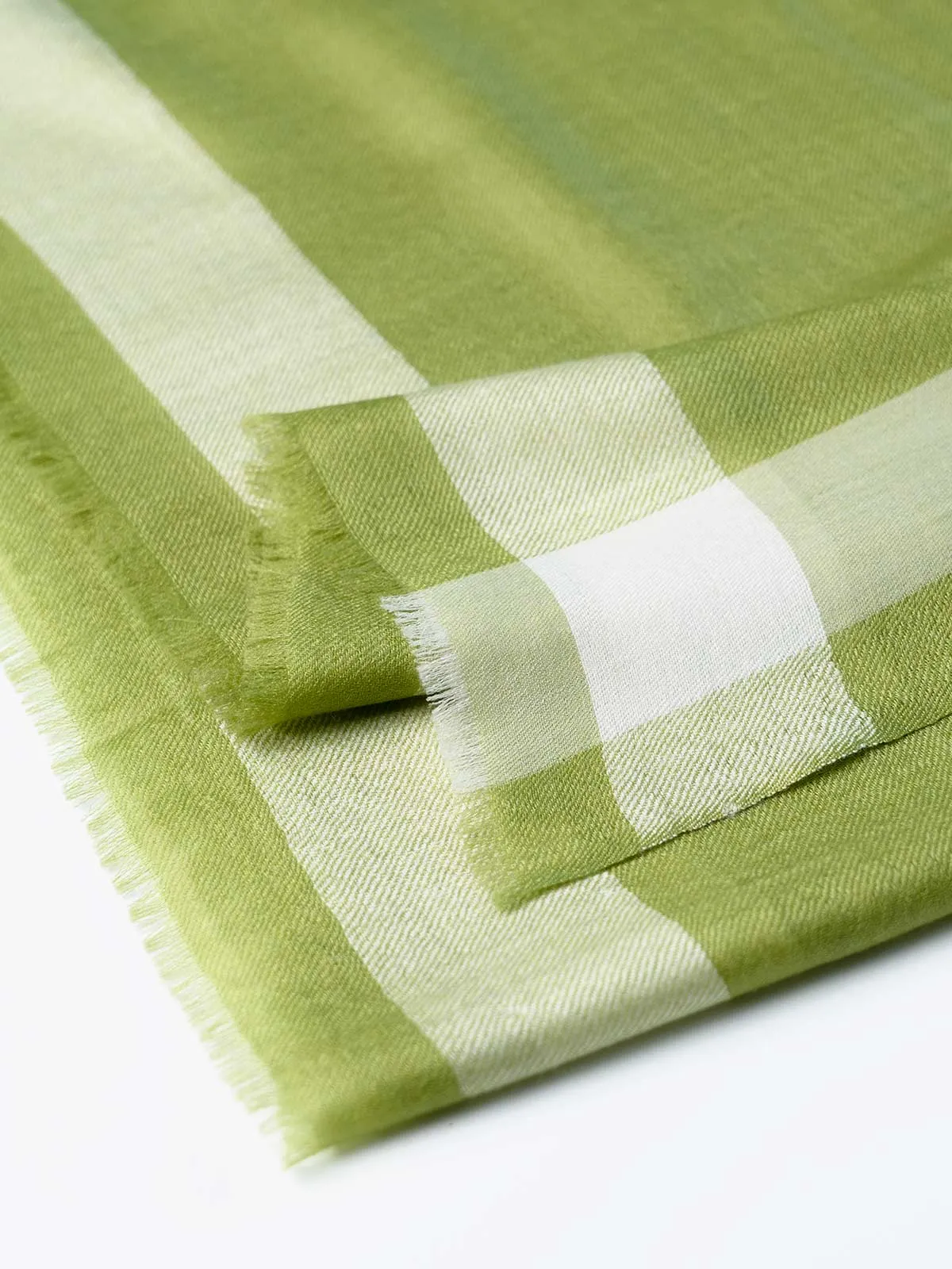 Square - Featherlight Olive Cashmere Scarf