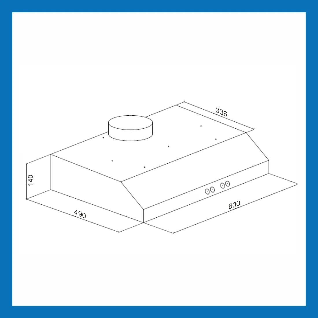 Straight Line Kitchen Chimney Push Button Baffle filters 60cm 1000 m3/h -Silver (6001 SS PB)