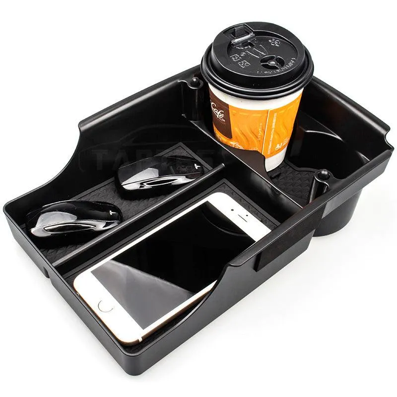 TAPTES Center Console Organizer Storage Box with Cup Holder for Model X