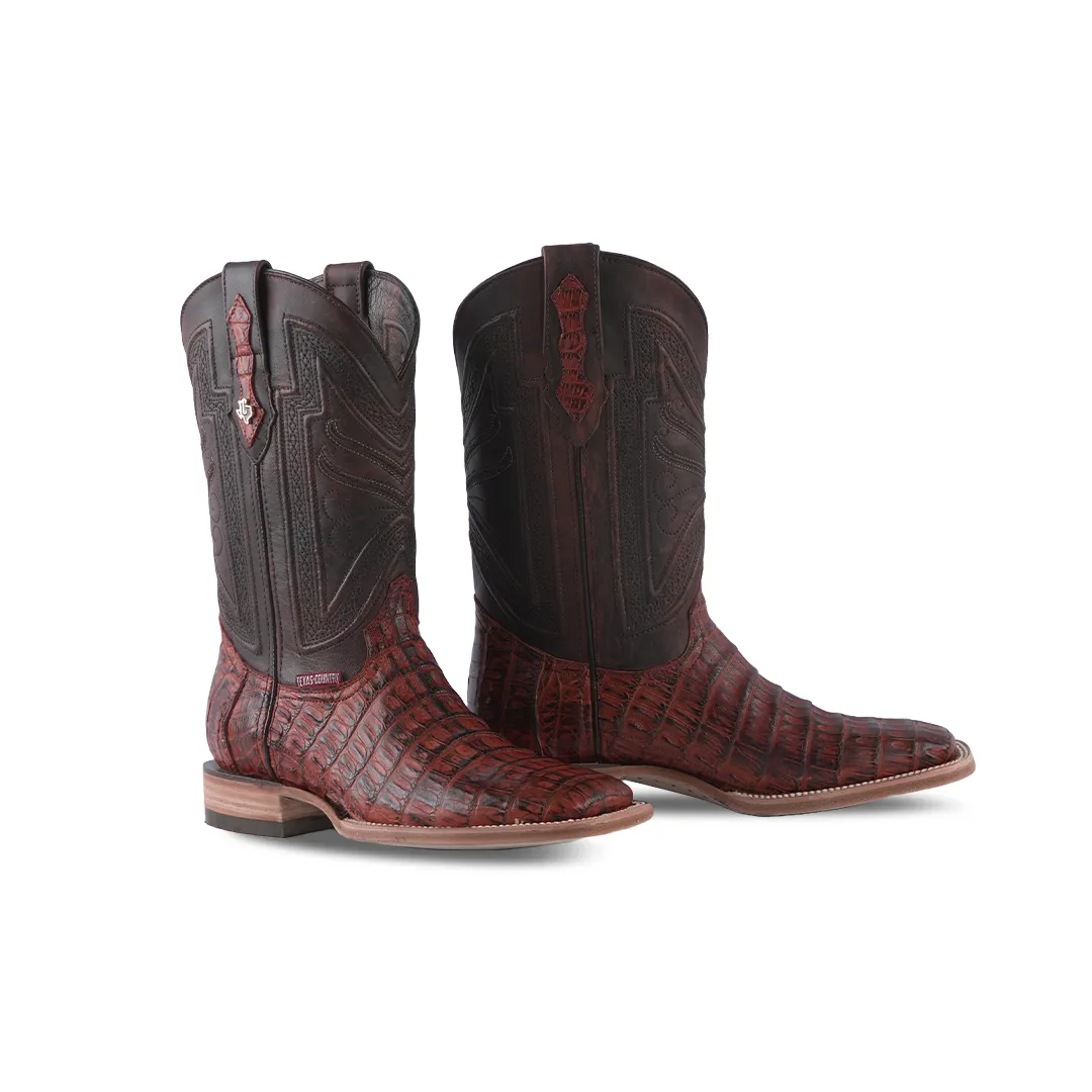 Texas Country Exotic Boot Cola Caiman Belly Brandy Muñequeado LM10