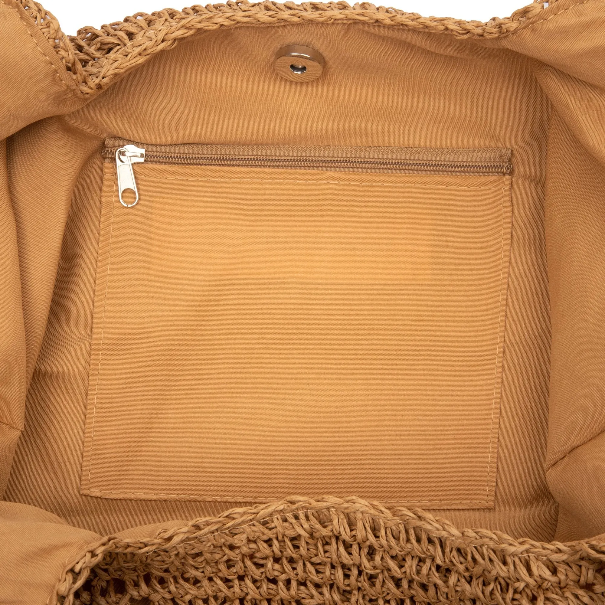 Tote With Straw Wrapped Handles & Polyester Lining (BSB3741)