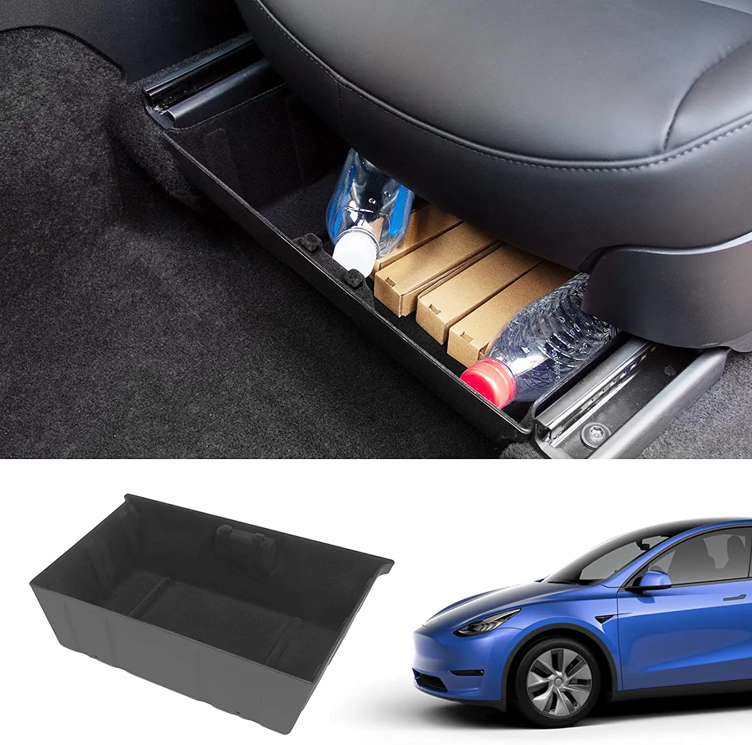 Under Front Seat Storage Box for Tesla Model Y